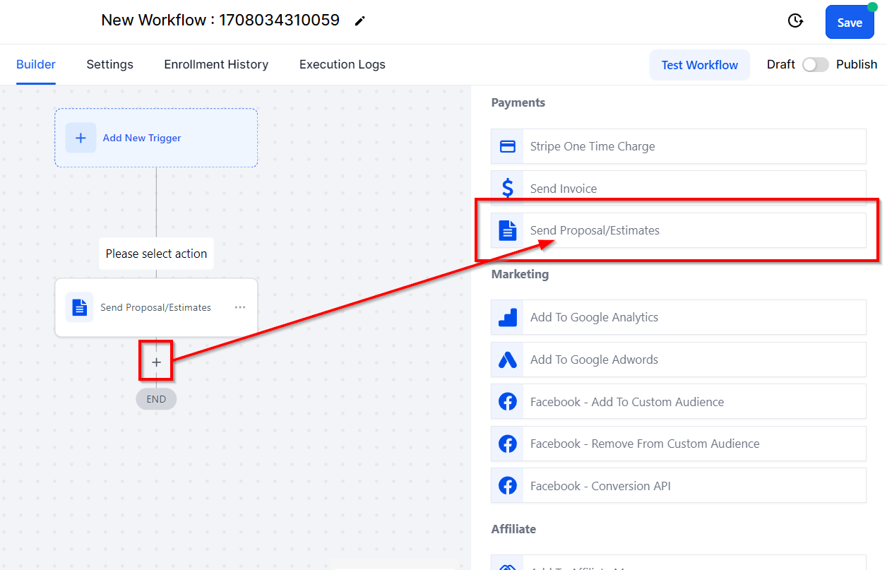 Create proposal templates and send proposals automatically inside a workflow – figure 4