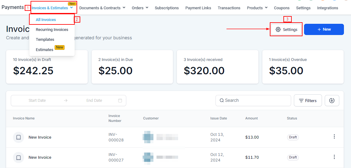 Customize Email and SMS notifications for invoicing – figure 6