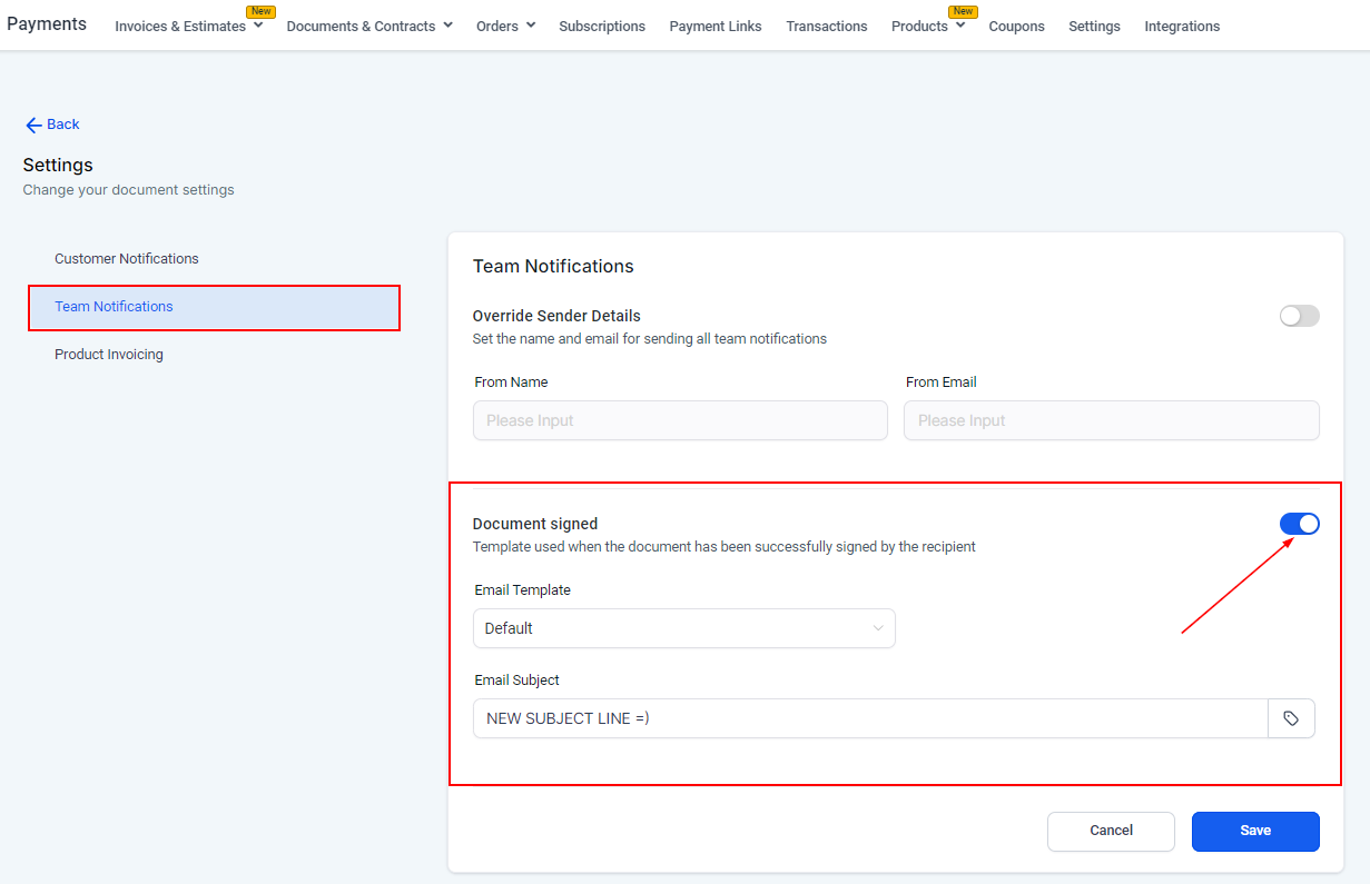 Customize Your Subject Line for Documents & Contracts – figure 3