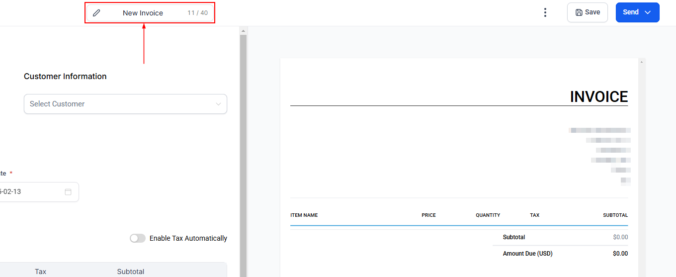 How To Create A New Invoice – figure 3