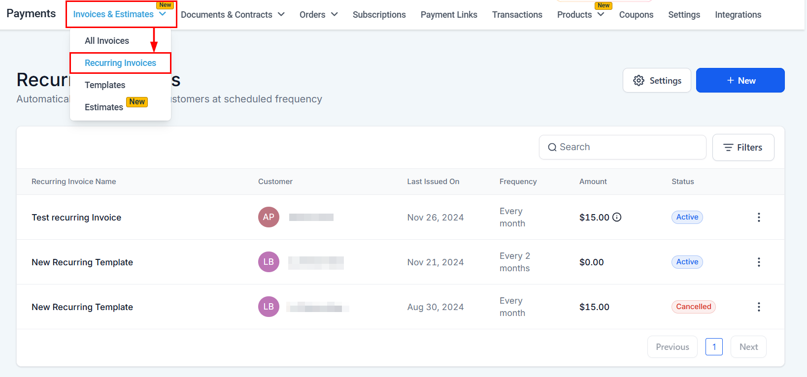 How to Create a Recurring Invoice – figure 1