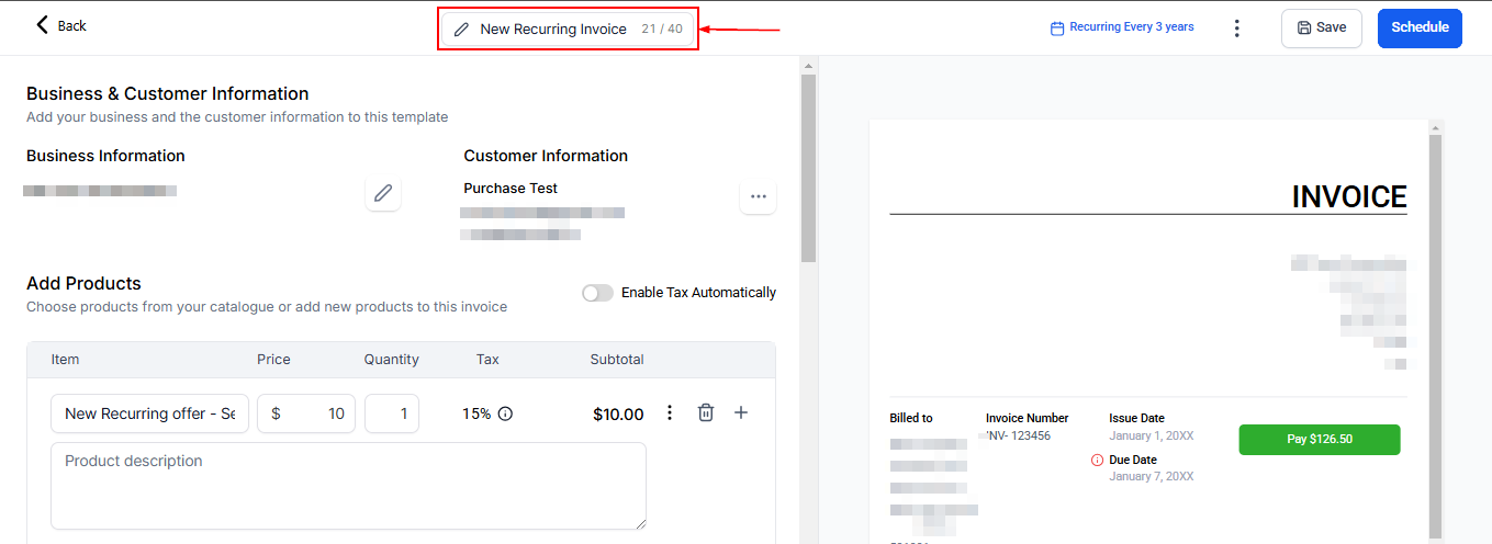 How to Create a Recurring Invoice – figure 3