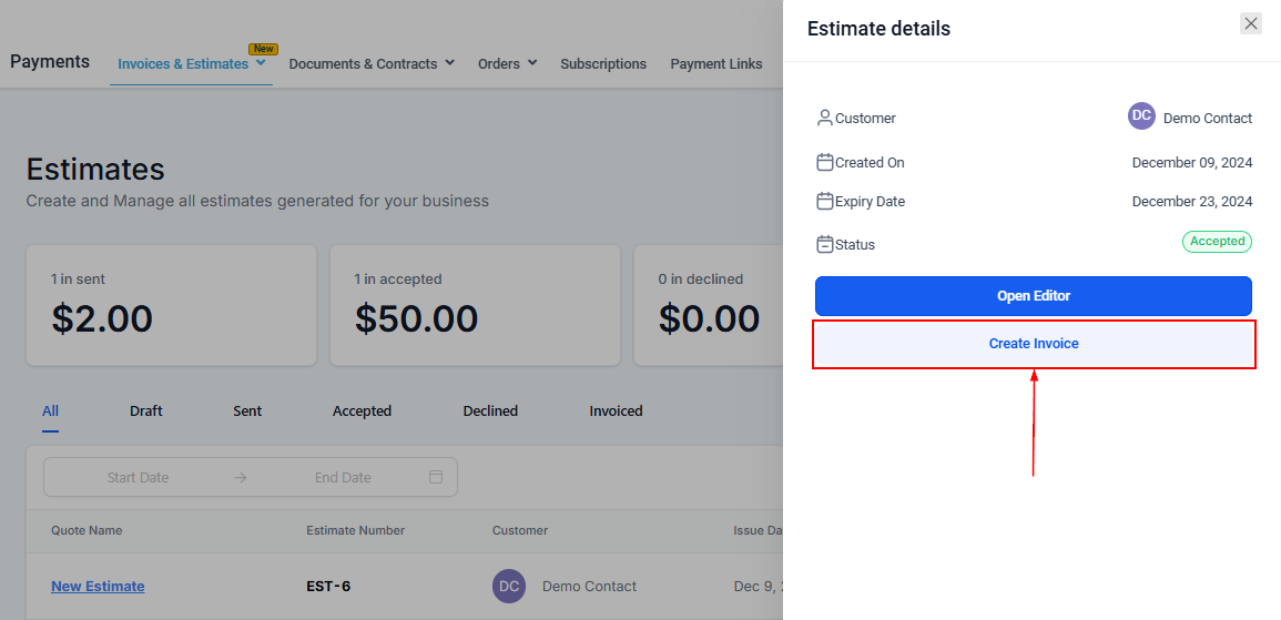 How to Create an Estimate – figure 14