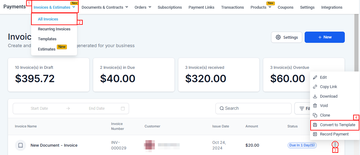 How to Create Invoice Templates and Automatically Send Them In a Workflow – figure 1