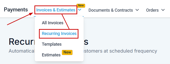 How to Edit an Active Recurring Invoice – figure 1