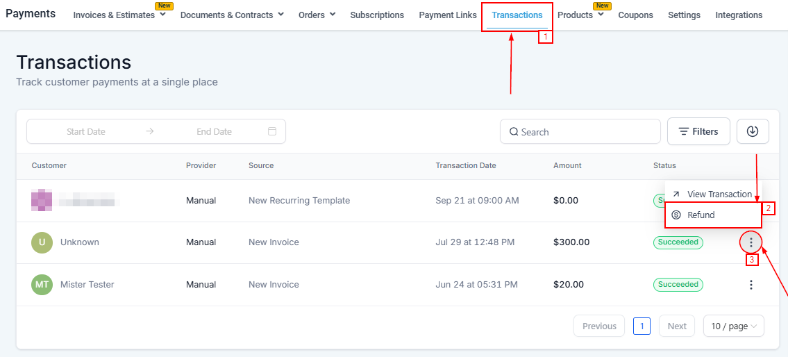 How To Manage Refunds Within The CRM – figure 1