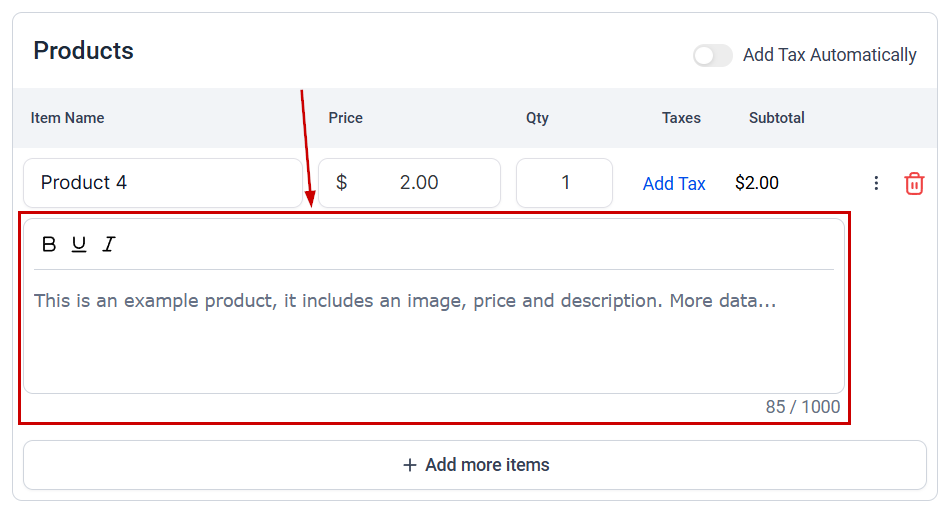 How to Use Product Description Capability – figure 5