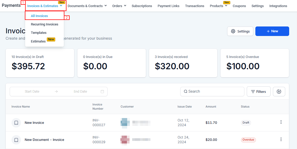 Invoices Overview – figure 1