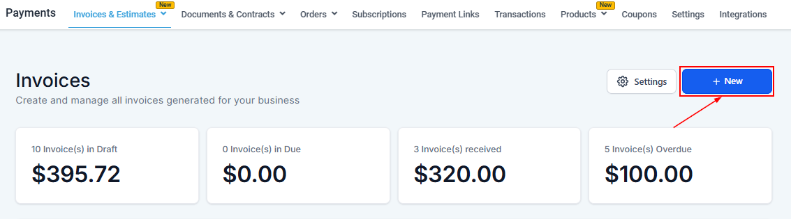 Invoices Overview – figure 2