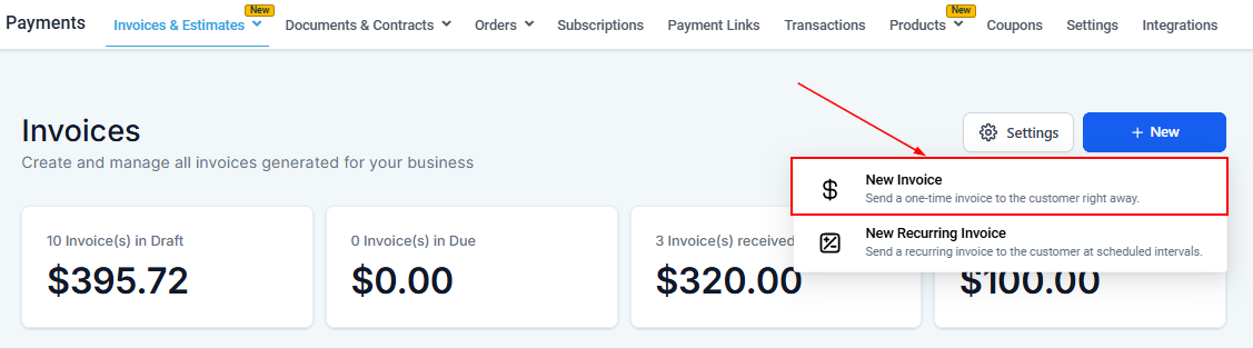 Invoices Overview – figure 3