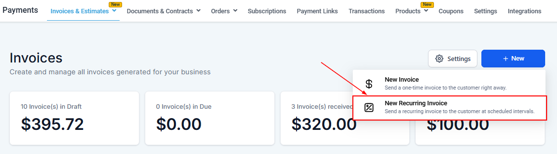 Invoices Overview – figure 4