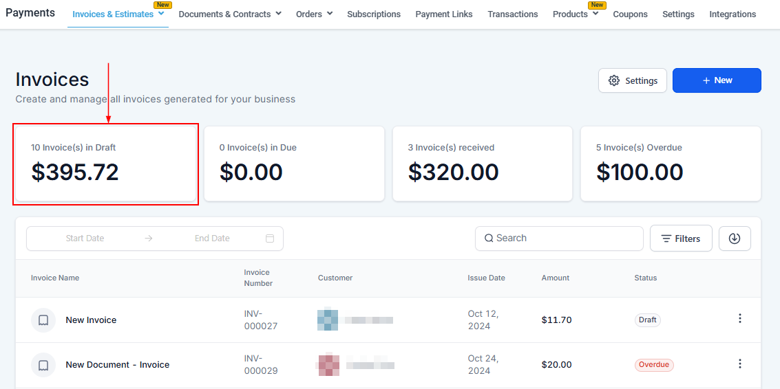Invoices Overview – figure 5