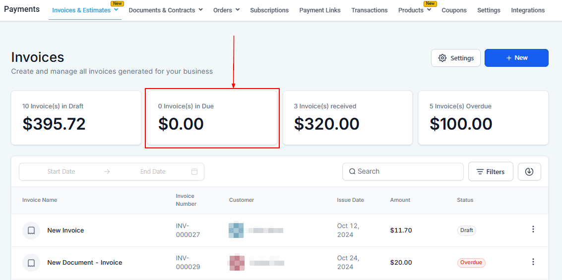 Invoices Overview – figure 6