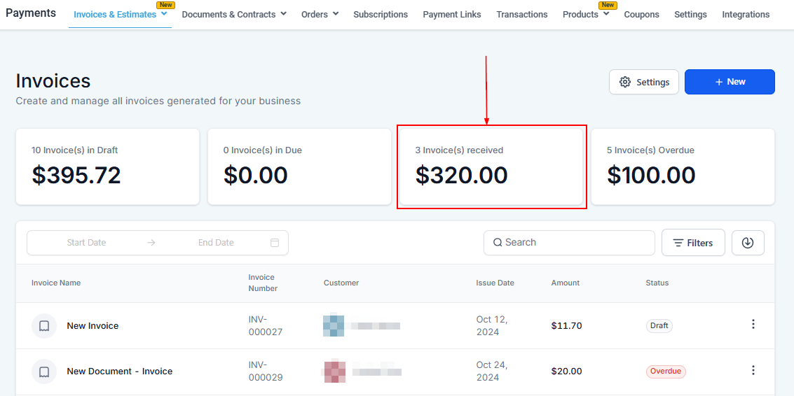 Invoices Overview – figure 7