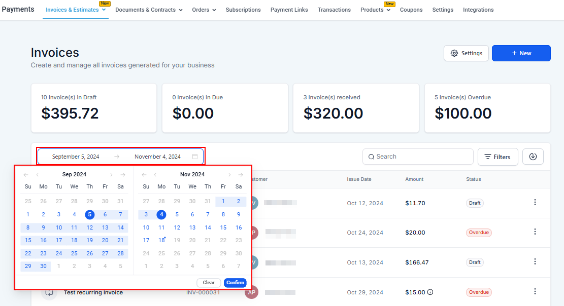 Invoices Overview – figure 9