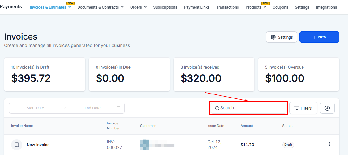 Invoices Overview – figure 10