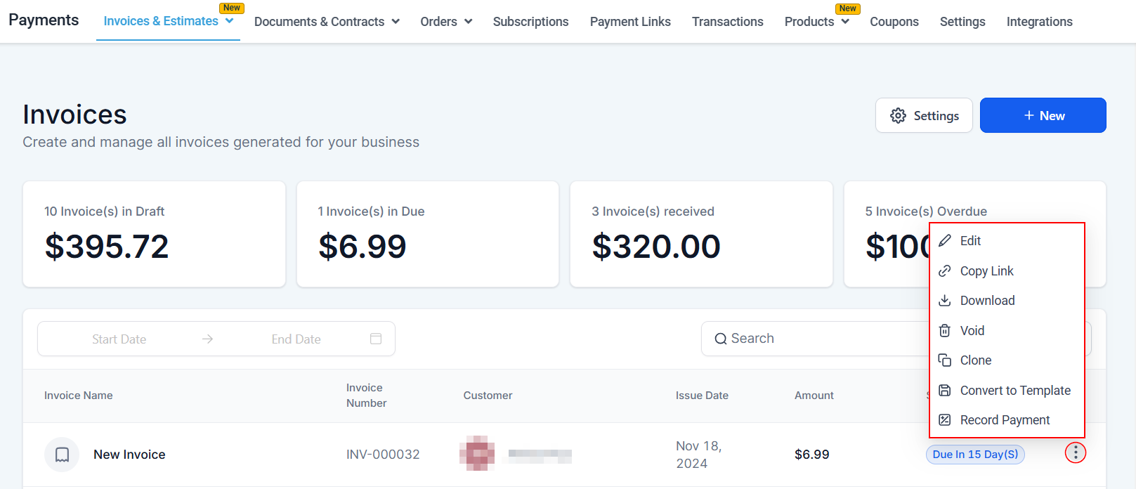 Invoices Overview – figure 16