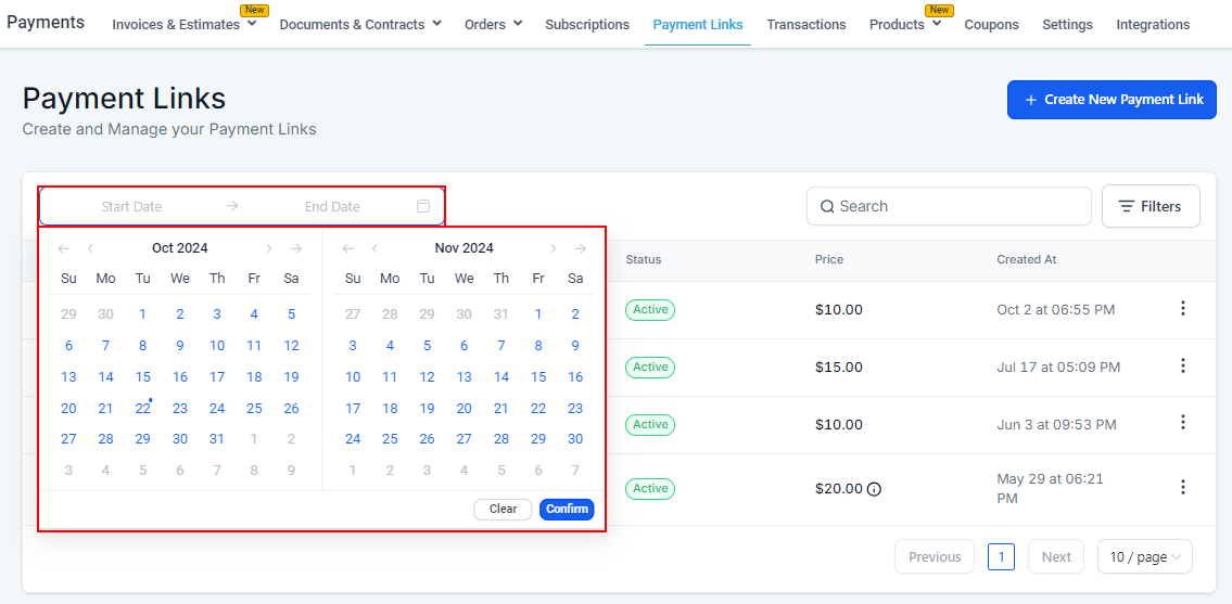 Payment Links Overview – figure 3