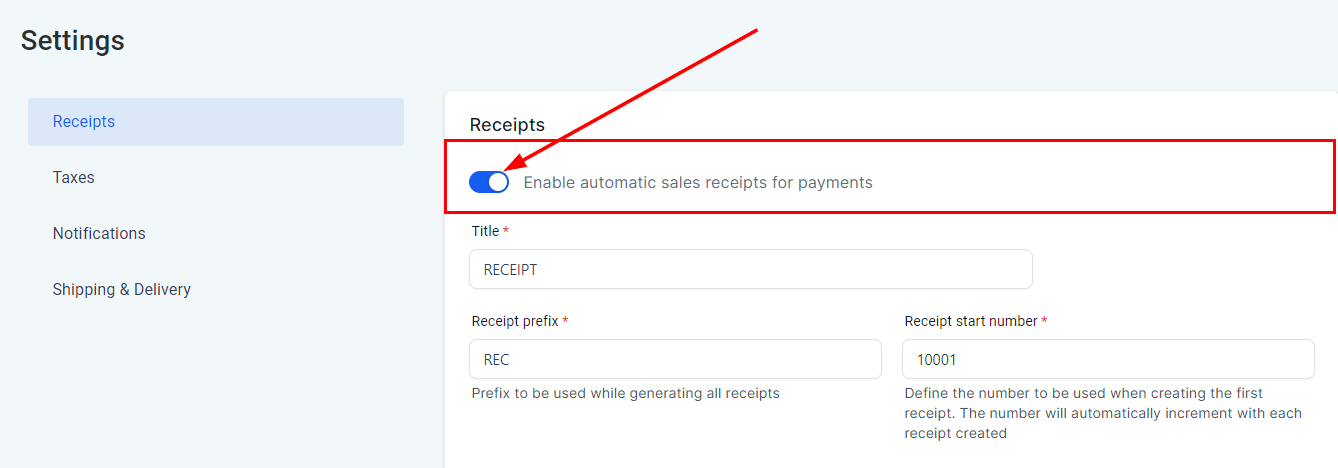 Payment Receipts – figure 1