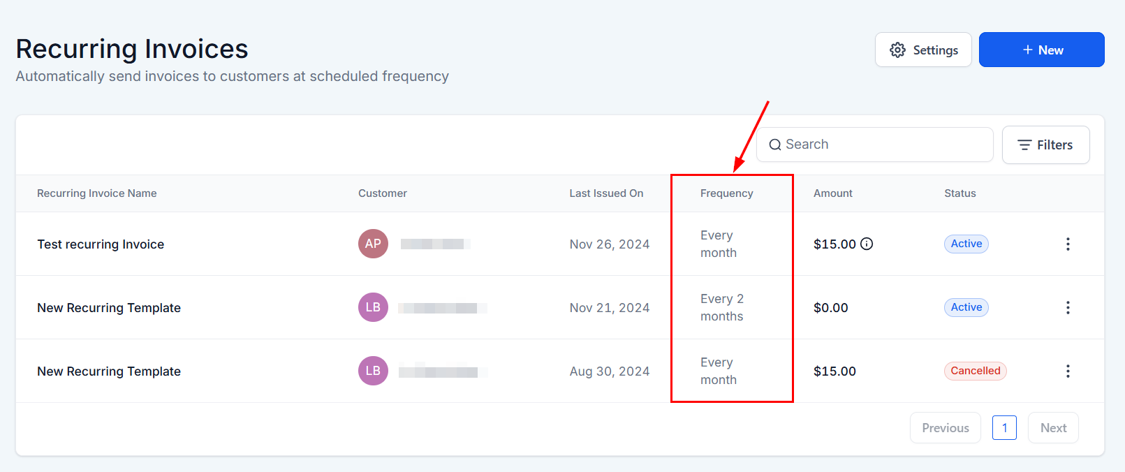 Recurring Invoices – figure 8