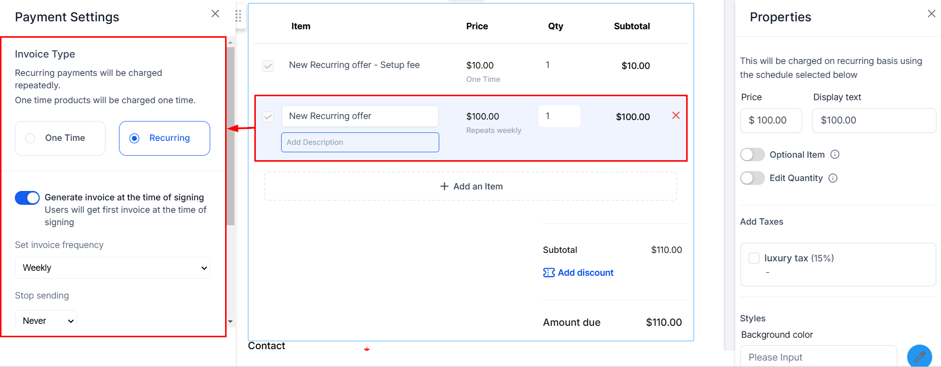 Recurring Products in Documents & Contracts – figure 4