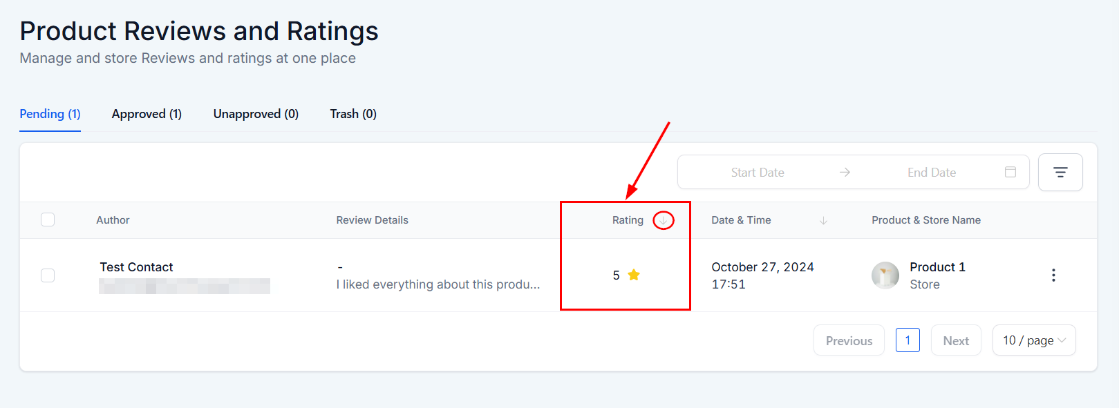 Reviews in Products Overview – figure 7