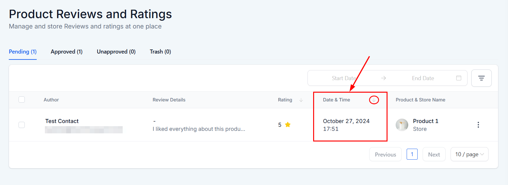 Reviews in Products Overview – figure 8