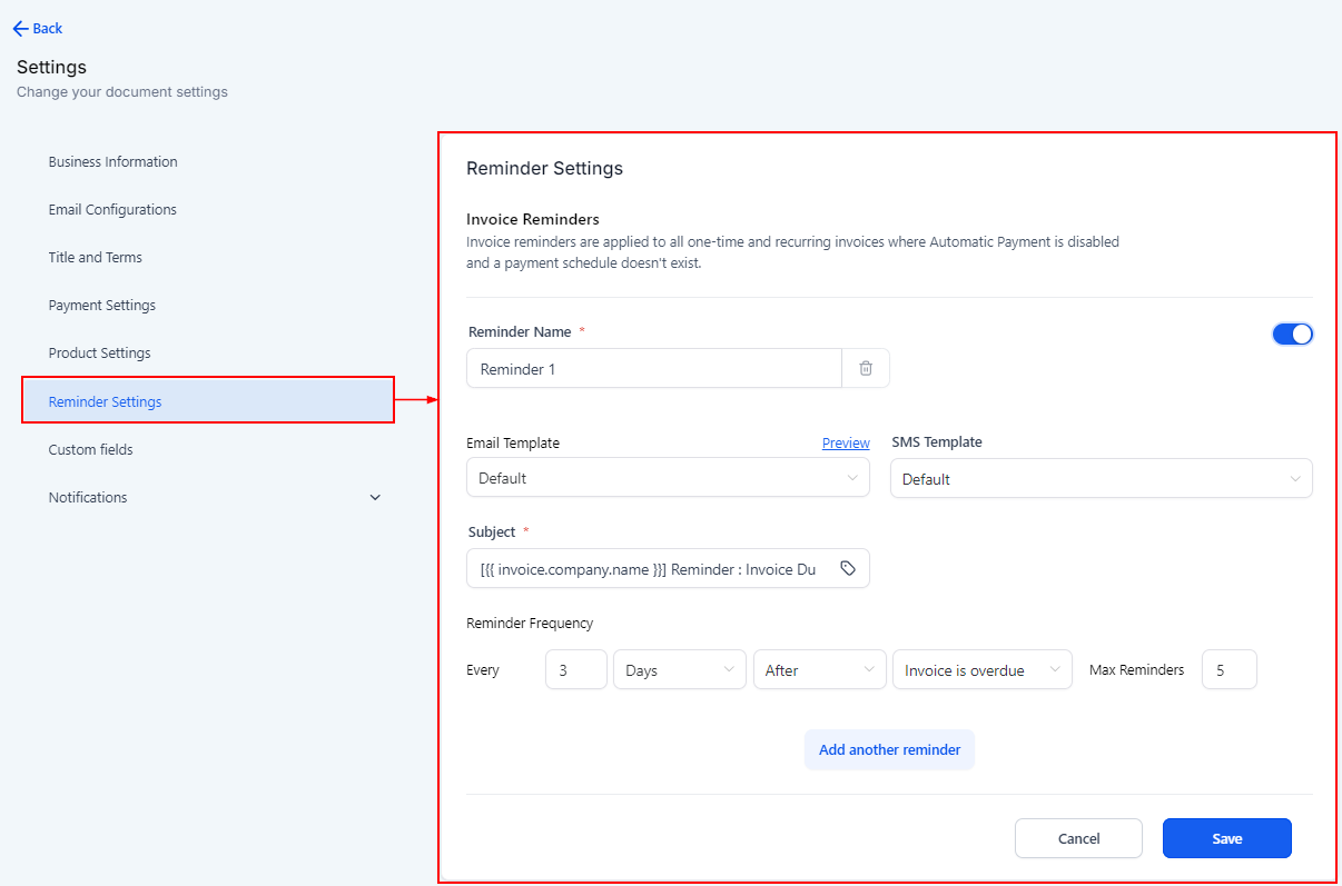 Schedule Reminders for Invoices – figure 2