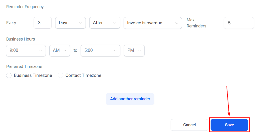 Schedule Reminders for Invoices – figure 9