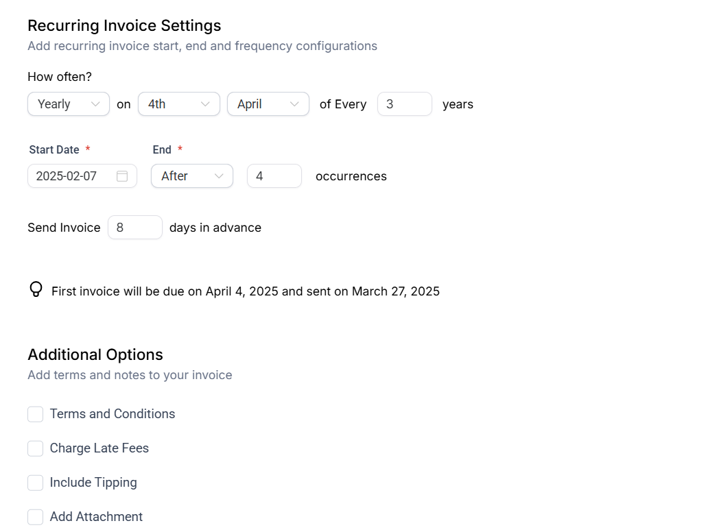 Set Up Fees in Recurring Invoices – figure 8
