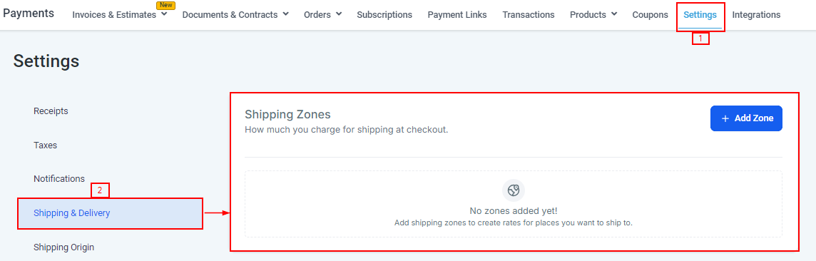 Shipping & Delivery Settings – figure 1