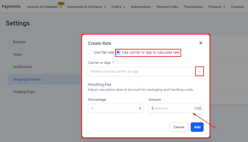 Shipping & Delivery Settings – figure 6