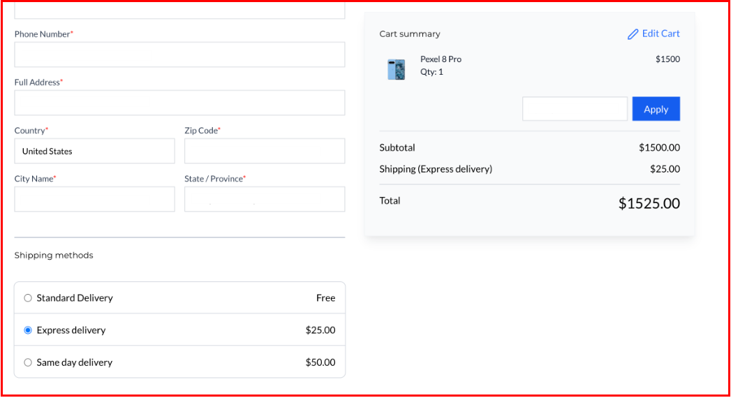 Shipping & Delivery Settings – figure 10