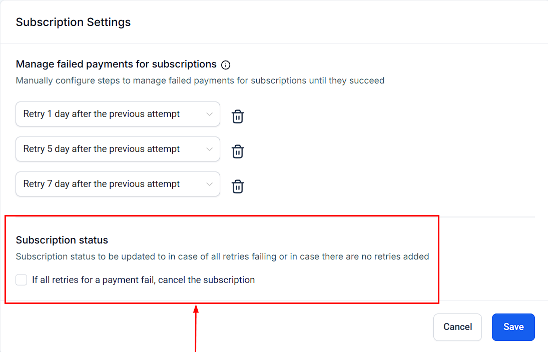 Subscription Settings – figure 4