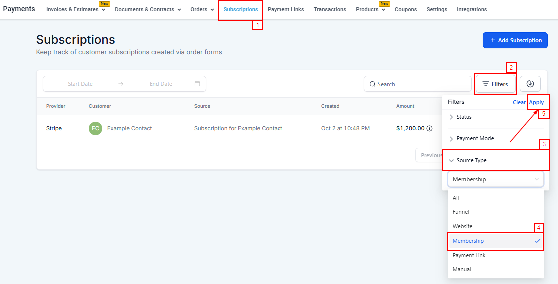 Track Membership Transactions Within Payments – figure 2