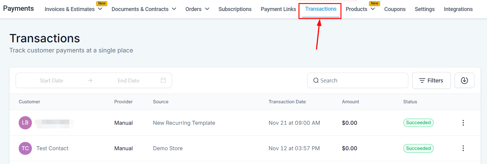 Transactions – figure 1