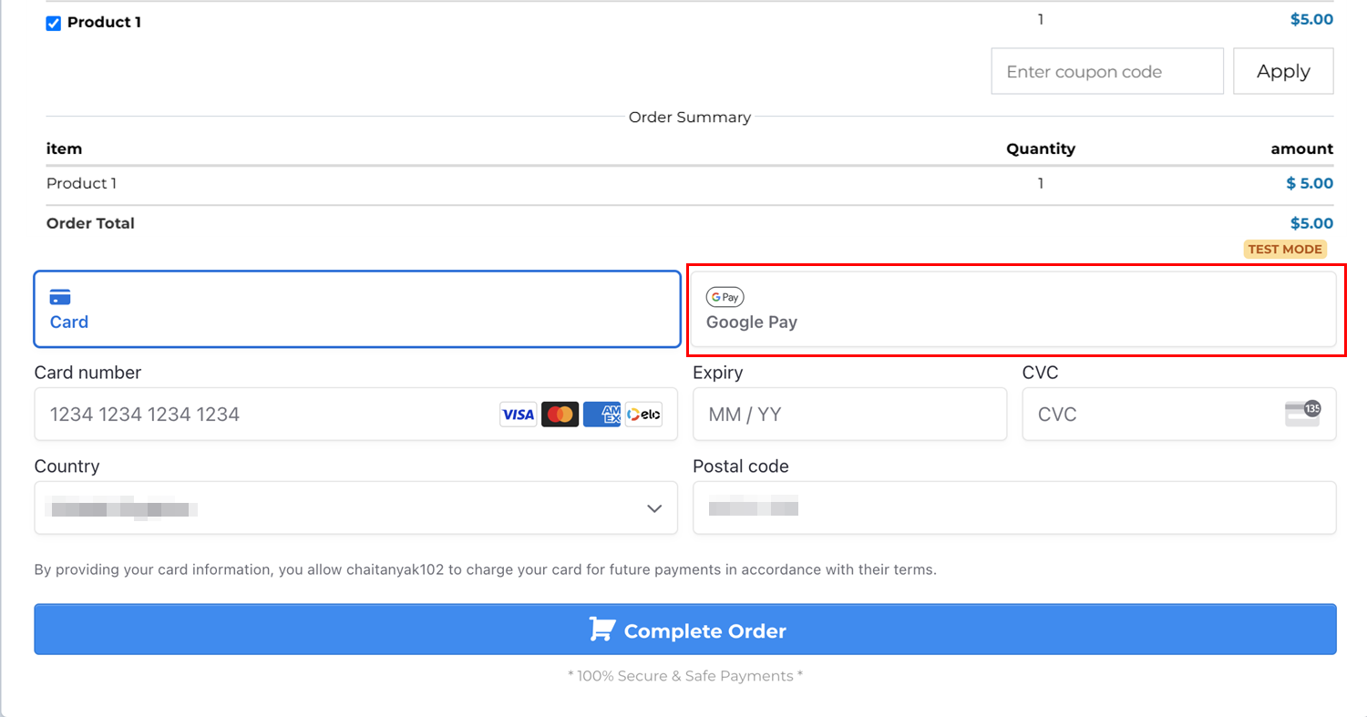 Using Apple Pay and Google Pay in Order Forms – figure 7
