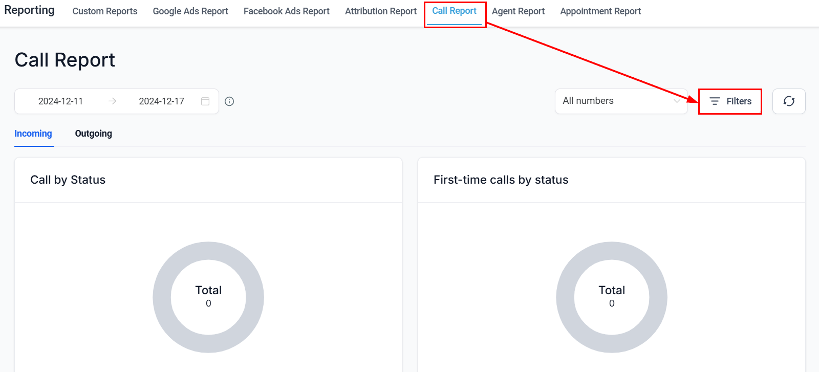 Advanced Call Reporting Filters – figure 1