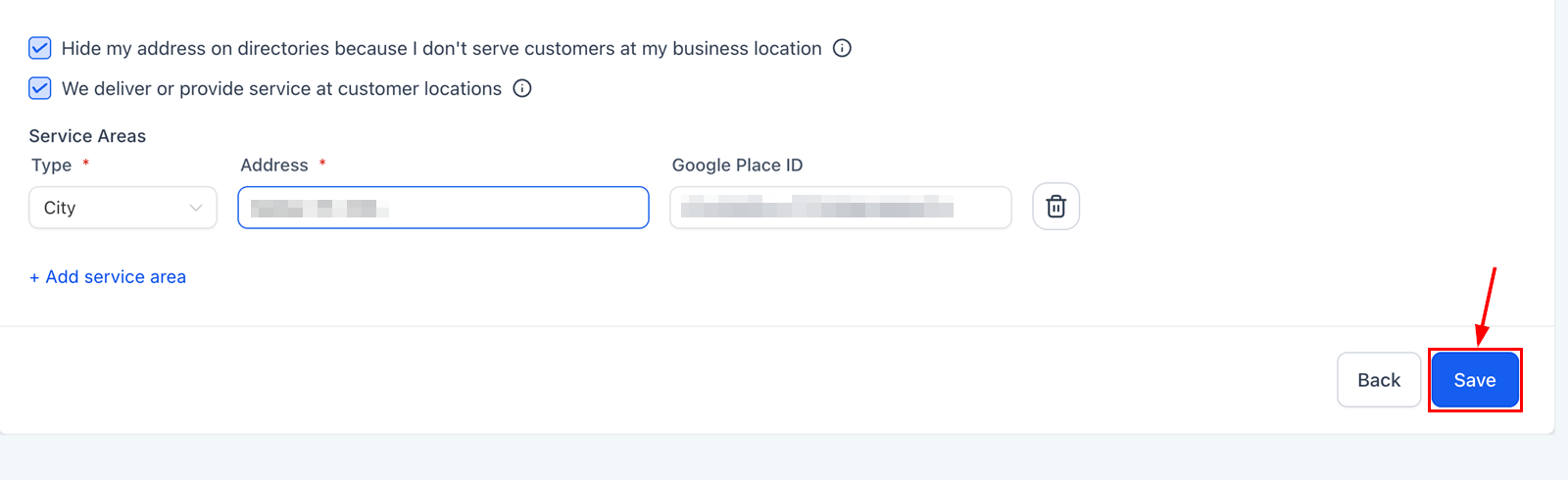 How to Add Service Areas & Hide Address in Listings – figure 5