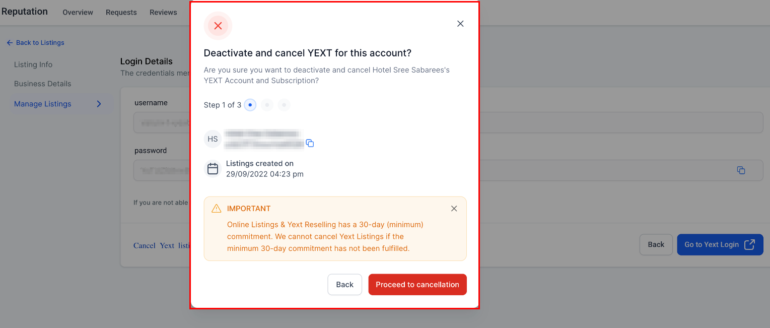 How to Cancel Yext Listings – figure 3