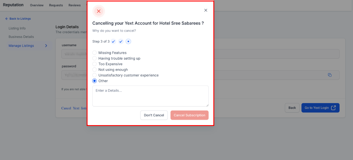 How to Cancel Yext Listings – figure 5