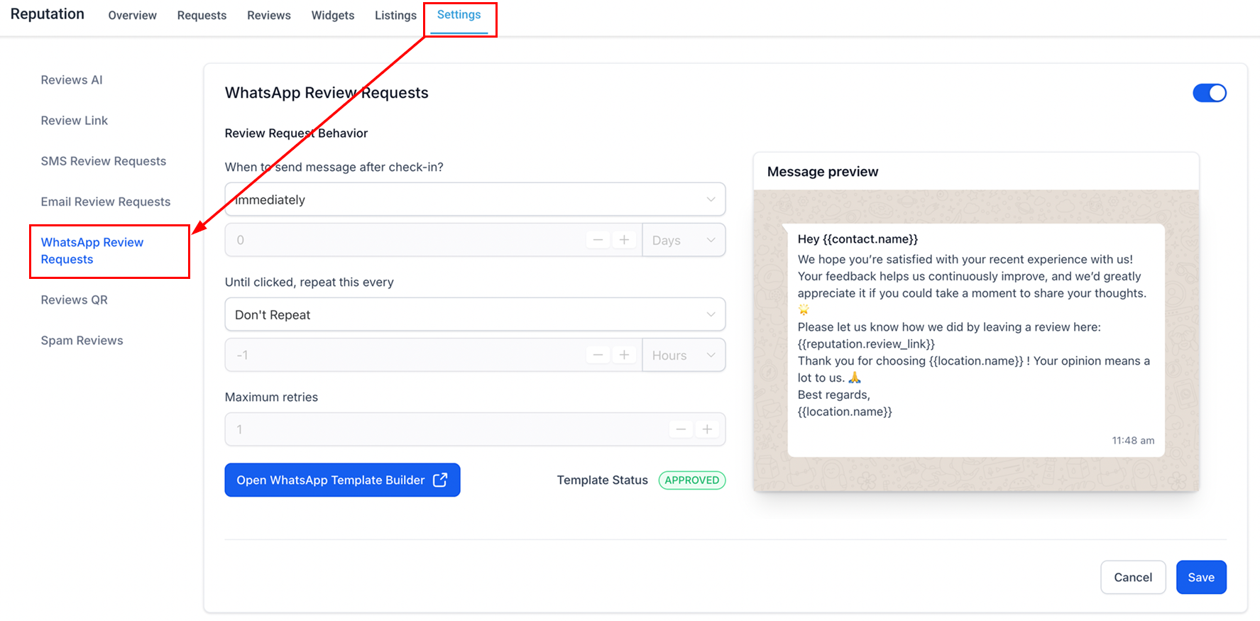 How to Send Review Requests via WhatsApp – figure 1