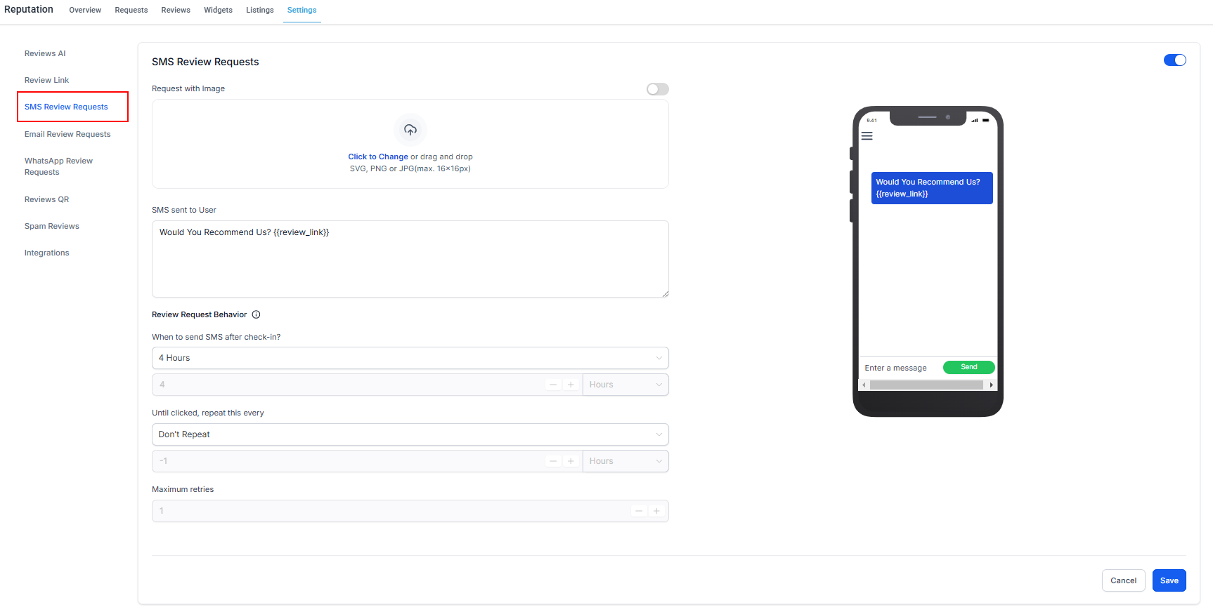 Reputation Settings – figure 6