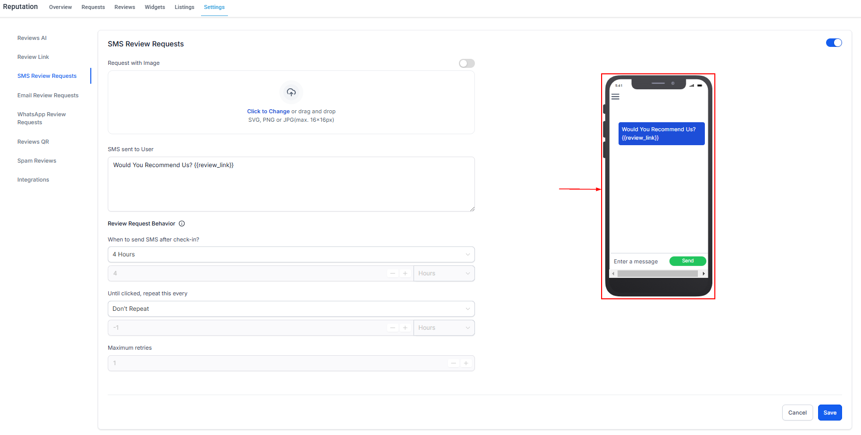 Reputation Settings – figure 7