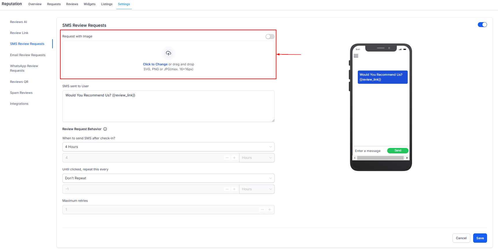 Reputation Settings – figure 8