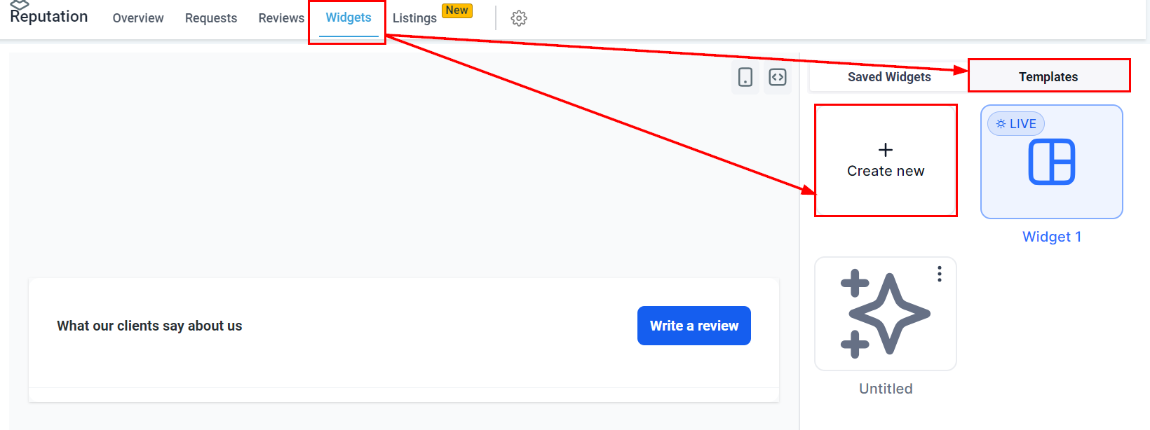 Review Widget Customization – figure 1