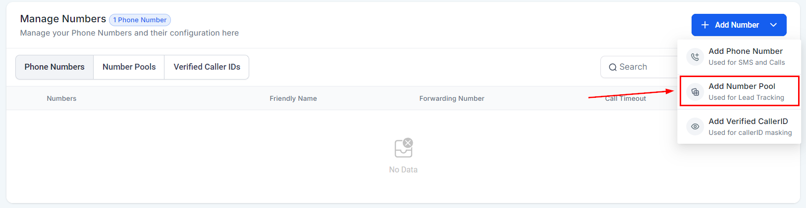 Call Tracking Setup – figure 2