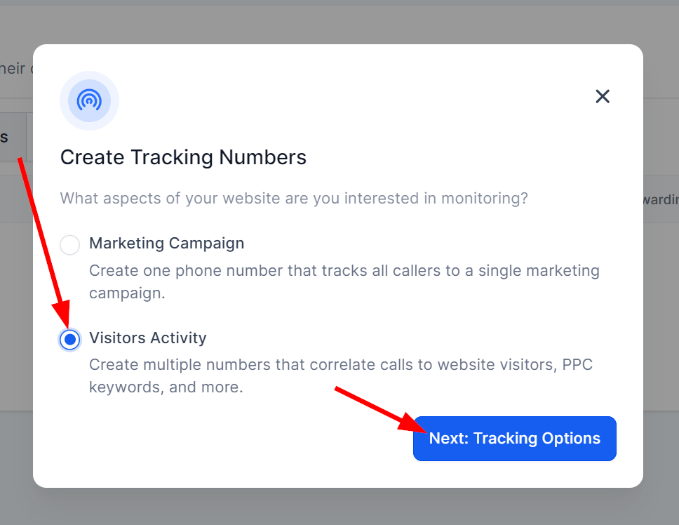 Call Tracking Setup – figure 3