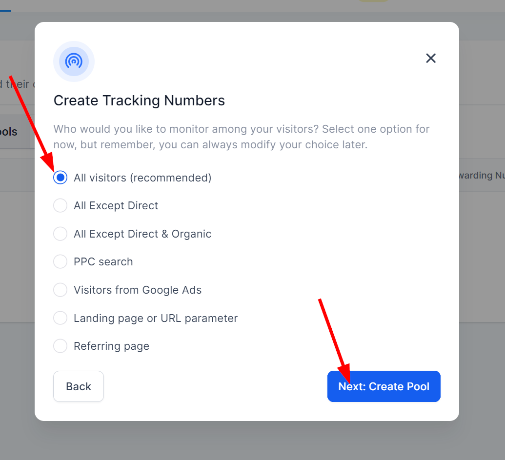 Call Tracking Setup – figure 4