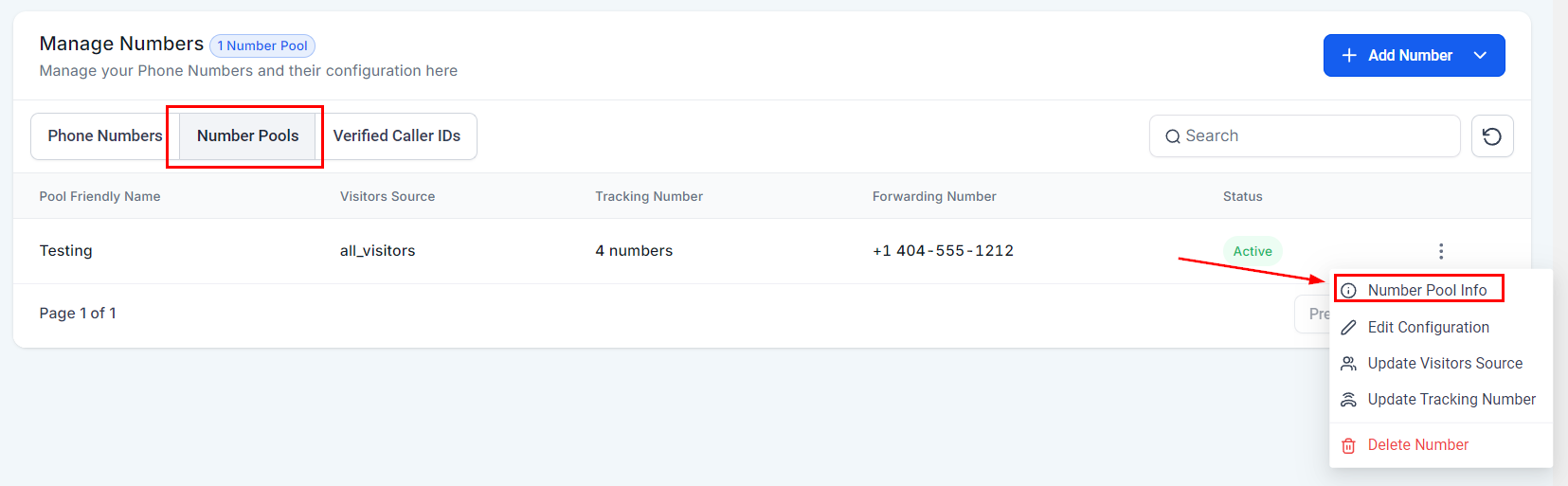 Call Tracking Setup – figure 8